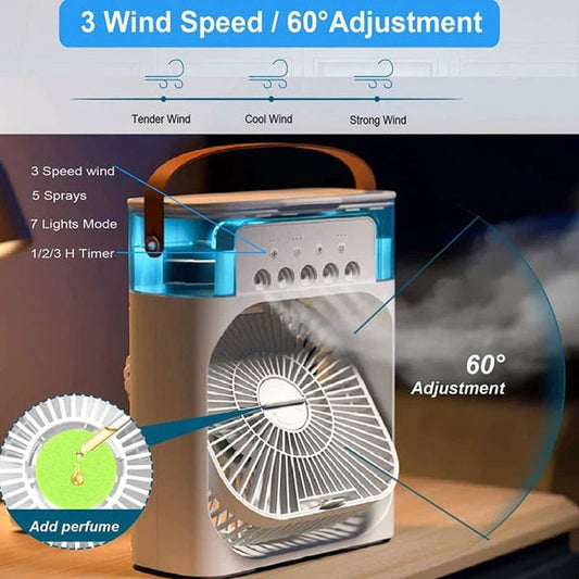 Trending Mini Air Conditioner Fan Premium 3 In 1 Desk Cooling Fan
