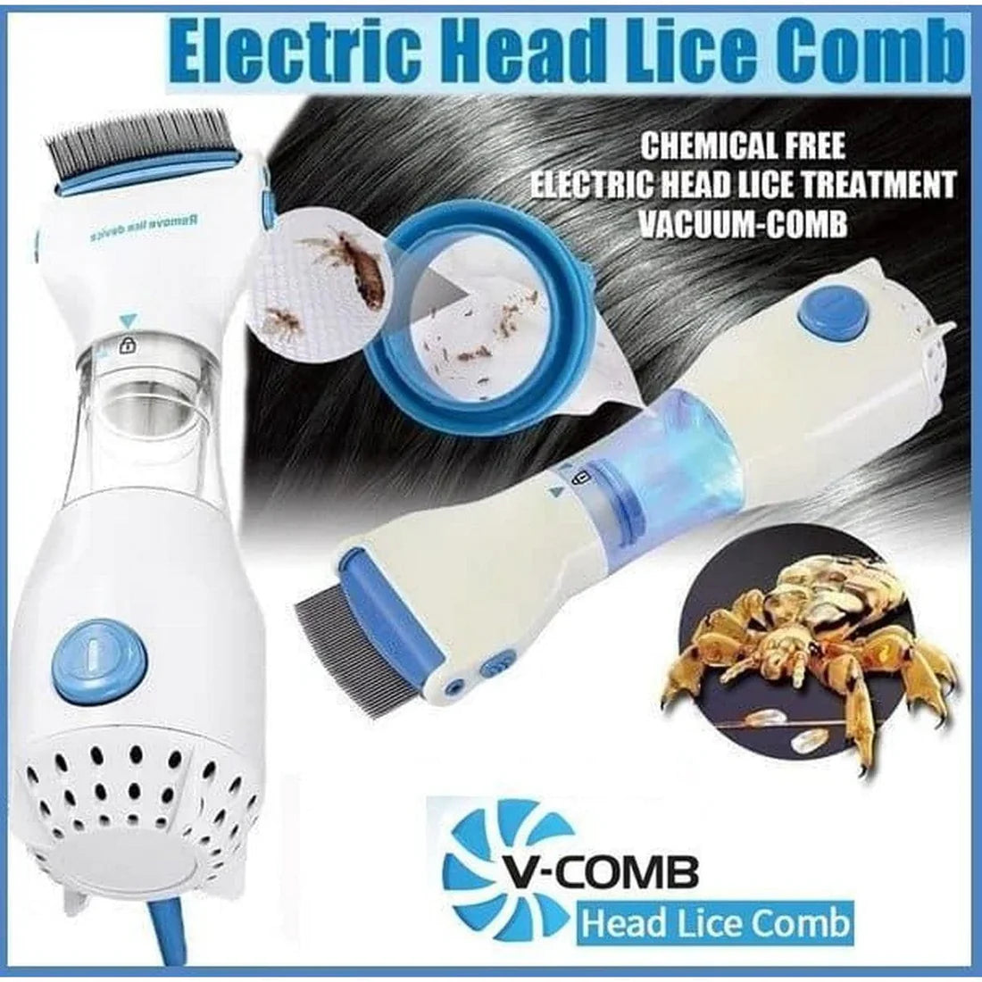 Licetec V-Comb – Chemical-Free Anti Lice & Nits Removal Device
