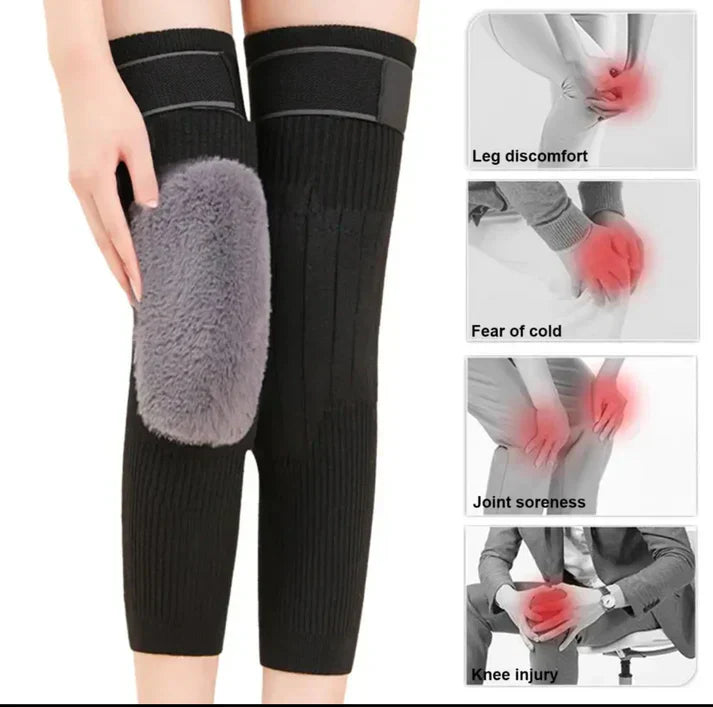 2-Pack Kashmiri Wool Knee Warmers for Winter Comfort